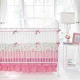My Baby Sam and White Crib Bumper Pad, Coral