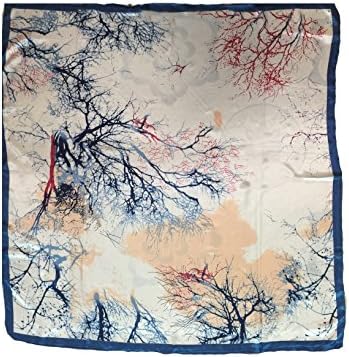 MoonlightCity Womem's Square Silk Scarf Or Head Scarf for Sleeping Headband 35x35 Inches C308