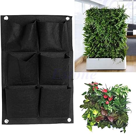 Amazon Co Jp Dabixx 6ポケット垂直緑化ぶら下げ壁庭植栽バッグ壁プランターハーブ鍋 ホーム キッチン