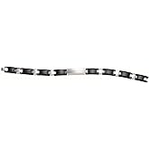 Jewels By Lux Tungsten And Black Ceramic Mens Polished Fashion Bracelet 9mm Size 8.5 Inches
