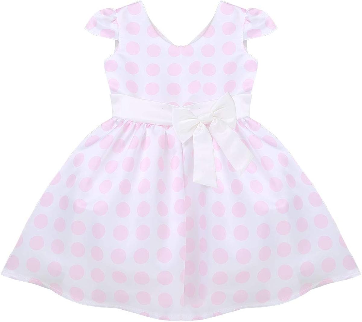 Robes Agoky Robe Vintage Annee 50 Pin Up Bebe Enfant Fille Grande Taille Robe A Pois Sans Manche Col V Robe Princesse Ceremonie Soiree Carnaval Fete Robe Satin Et Serre Tete 1 6 Ans