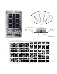 Bloque de fusibles   JOYHO Soporte de caja de fusibles ATC ATO con indicador de luz LED y cubierta de protección, 70 piezas etiqueta de palo para vehículo, barco, barco marino Trike, coche, camión, vehículo, SUVS