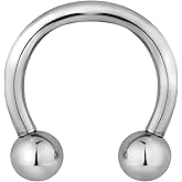 Forbidden Body Jewelry 14g 10mm Surgical Steel Internally Threaded Horseshoe Body Piercing Ring