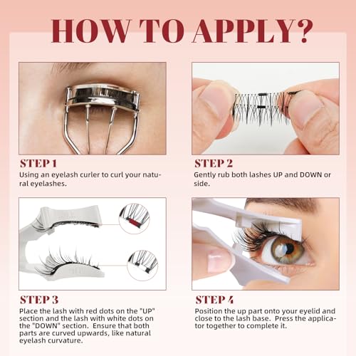 Magnetic Eyelashes, Higu clace Magnetic Eyelashes with Applicator, Natural Looking, No Eyeliner, No Glue Needed (Black AB1)