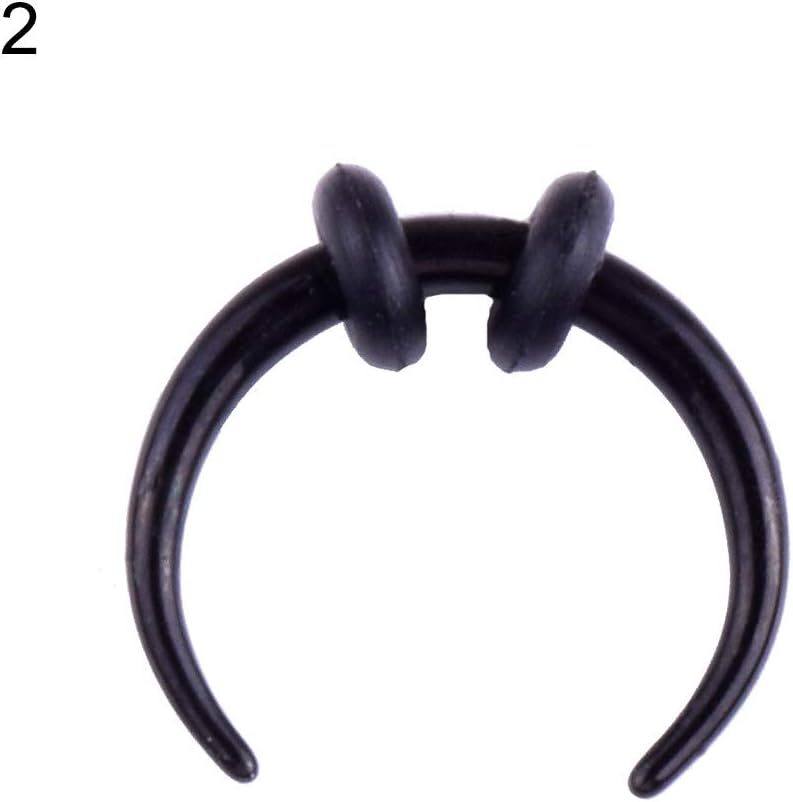 ZHOUBA Unisex C Shape Septum Buffalo Taper Expander Piercing Nose Ring Stud Jewelry