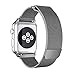 HILIMNY Compatible for Apple Watch Band 38mm 40mm 42mm 44mm, Stainless Steel Mesh Milanese Sport Wristband Loop with Adjustable Magnet Clasp for iWatch Series 1/2/3/4,Space Gray