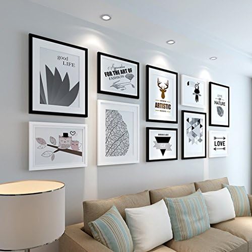 Edge to Multi Photo Frames Nordic Photo Wall，wall Photo Gallery Frame Set Of Wall With Usable Artwork And Family, Set Of 10 Walls Photo ( Color : A )