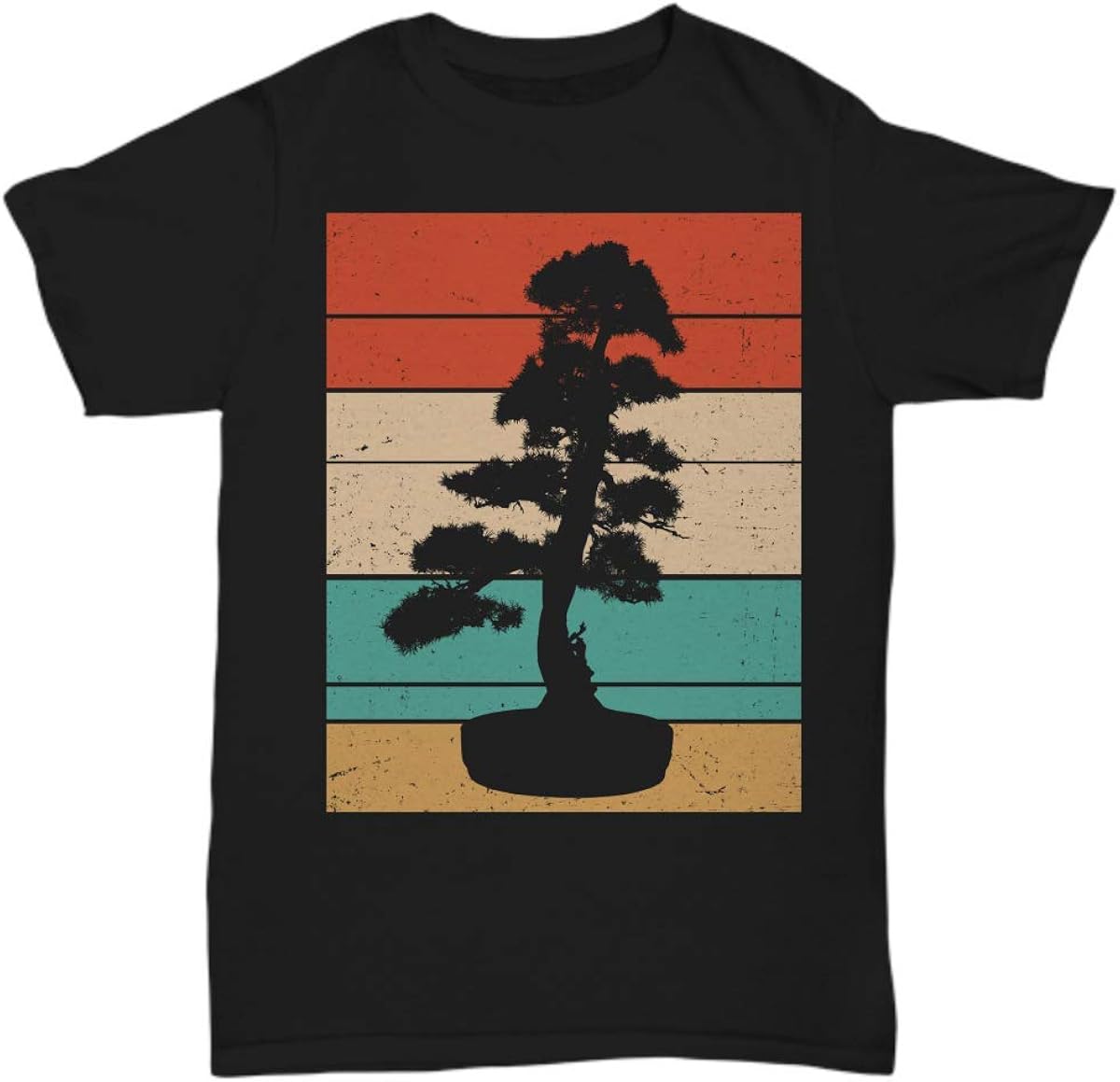 Japanese Art Bonsai Tree Sun T-Shirt Vintage Retro Bonsai Life tee