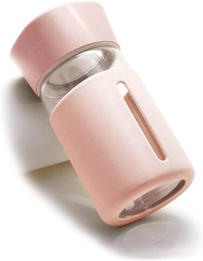 Deify Master Anti-Slip Silicone Sleeve with Eco-Friendly Borosilicate Glass Bottle, Reusable Water Bottle Made by Food Grade PP Materials and Silicone on Sell (300ml-CoralPink)