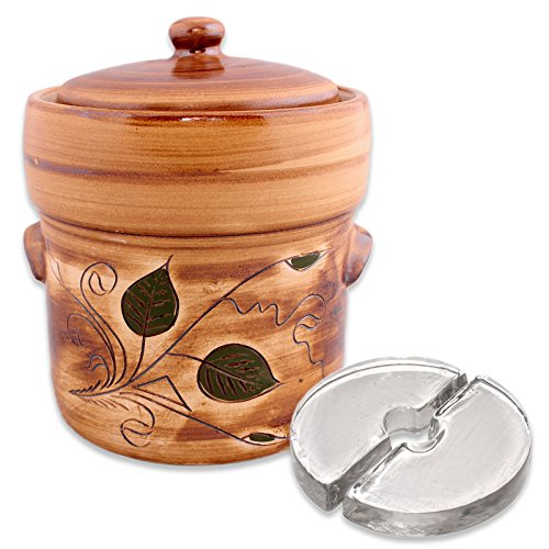 Artisan Fermenting Crock (5 Liter, Leaves)