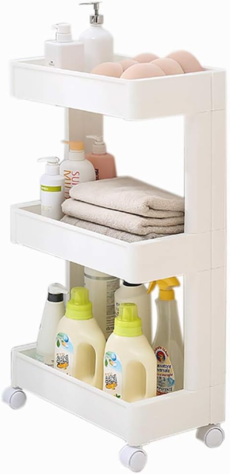 ZXYY Carrito con Ruedas, 3 Niveles de Almacenamiento, Carrito