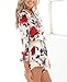 Relipop Women's Floral Print Long Sleeves Short Romper Playsuit Jumpsuit (Small, Red)