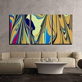3 Piece Canvas Wall Art - Close Up Oil Paint - Modern Home Art Stretched and Framed Ready to Hang - 16"x24"x3 Panels