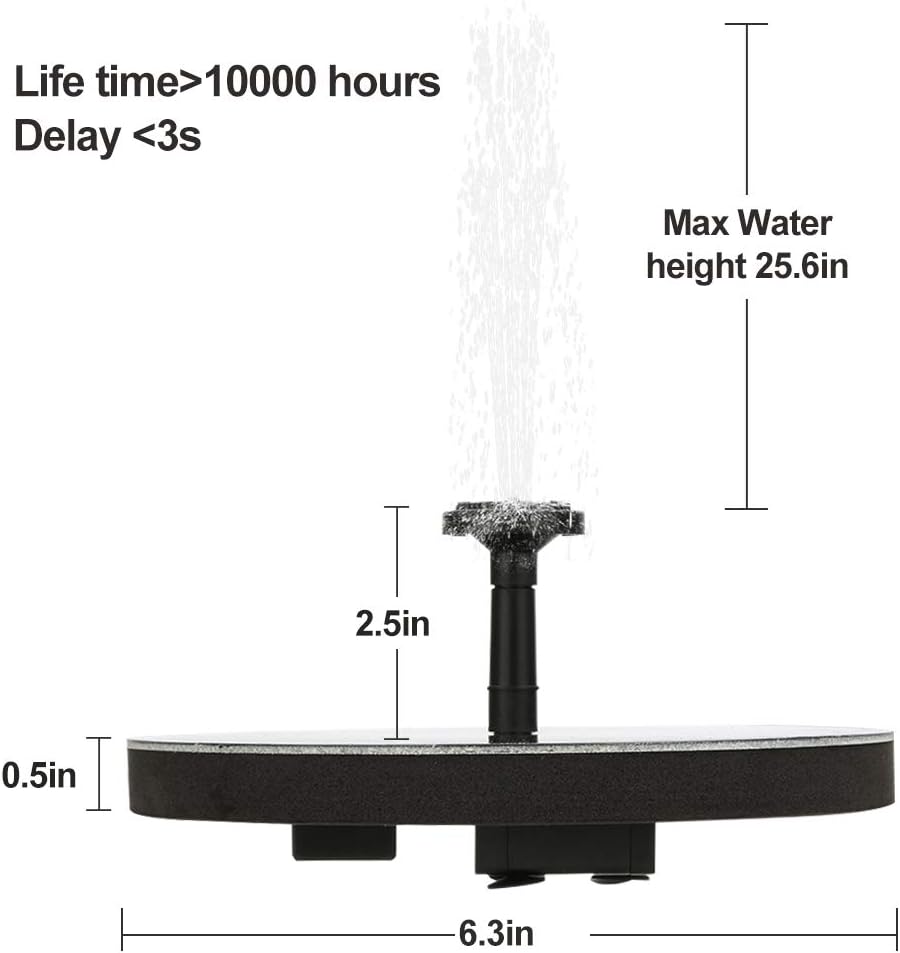 Yooumoga Solar Bird Bath Fountain Pump with 4 Nozzle, Free Standing Floating Solar Powered Water for Bird Bath, Garden, Pond, Pool, Outdoor : Garden & Outdoor