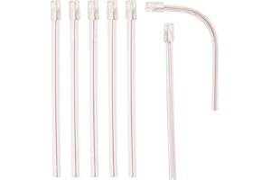 CEONAM Bag of 100 Dental Disposable Saliva Ejectors Dental Suction Tips, Saliva Aspirator Tube & Evacuation Suction Tips, Clear Body with White/Blue Tips (White)