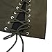 Meyeeka Women's Vintage Lace Up High Waist Bodycon Faux Suede Mini Skirt Green S