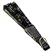 Newstarfactory Peacock Feather Colored Sequins Design Black Plastic Folding Hand Fan with Special Gift