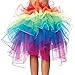 Women Girls Layered Rainbow Tutu Skirt with Adjustable Ribbon for Dancing Banquet Carnival Cosplay Party and Celebration, Costume One Size