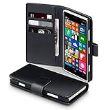 Nokia Lumia 830 Case, Terrapin [GENUINE LEATHER] Lumia 830 Case Executive [Black] Premium Wallet Case with Card Slots & Bill Compartment Case for Nokia Lumia 830 - Black