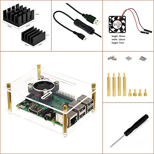 Double cool raspberry pi 3 modle b kit , case on/off ca…