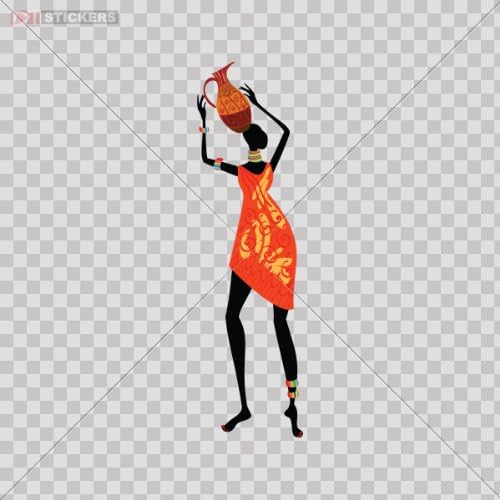 Decals Stickers African Woman Car Window Wall Art Decor Doors Helmet Truck Motorcycle Note Book Mobile Laptop Glass Size: 5 X 1.4 Inches Vinyl color print
