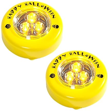 Brauns Heitmann 2er Set LED Kürbislicht mit Flackereffekt und gelbem Licht, 7 cm