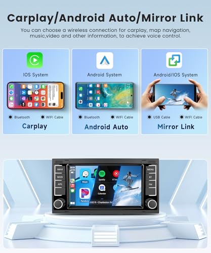 8 Core 4G+64G Android Car Radio for VW Touareg 2004-2011 VW Transporter T5 Multivan 2004-2009 Wireless Carplay Android Auto 7 Inch Car Radio GPS Navi WiFi Bluetooth FM/RDS/DSP/SWC Backup Camera