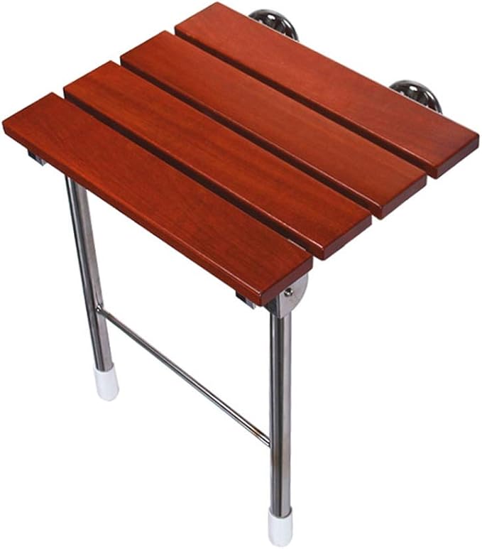 Beauty Teak Bathroom Elderly Shower Stool Folding Seat Wall