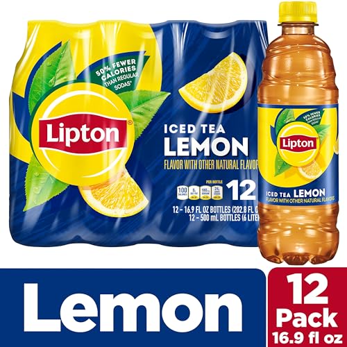 LIPTON ICED TEA LEMON, 16.9 FL OZ BOTTLES (PACK OF 12)
