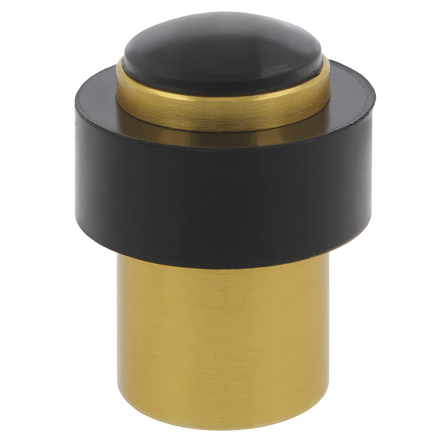 Amig Door Stop for Diameter 30 x 48 mm | Model 206 | Aluminium with Gold Finish | Round Edge | Includes Screws + Wall Plugs for Mounting