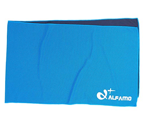 Cooling Towel for Instant Relief, 40″ Long As Scarf – XL Ultra Soft Breathable Mesh Yoga Towel – Keep Cool for Running Biking Hiking Golf & All Other Sports, Waterproof Bag Packaging with Carabiner