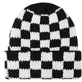CORIRESHA Outdoor Plaid Beanie Cuff Unisex Winer Warm Soft Knit Hat