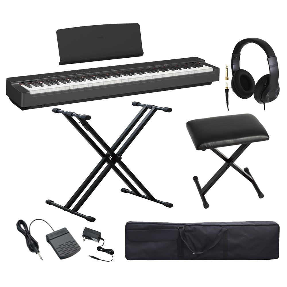 YAMAHA P-225B ブラック 電子ピアノ 88鍵盤 Xスタンド・Xイス・ケース・ヘッドホンセット ヤマハ商品画像