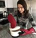 Cuisinart Silicone Oven Mitts, 2pk - Heat Resistant Quilted Oven Gloves to Safely Handle Hot Cookware - Soft Insulated Deep Pockets, Non-Slip Grip and Convenient Hanging Loop - Red Dahlia