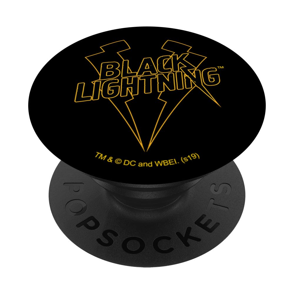 Black Lightning Logo PopSockets Swappable PopGrip