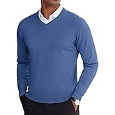 COOFANDY Men's V Neck Sweater Lightweight Knitted Pullover Sweaters