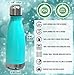 Stainless Steel Water Bottle for Kids School: 12 oz Double Wall Insulated Cola Bottle Shape for Cold and Warm Drinks, BPA Free Metal Sports Bottle For Boys, Girls & Women (Aqua Blue, 12 oz)
