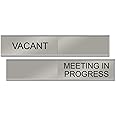Vacant/Meeting In Progress Slider Sign, 10" x 2" (Silver)