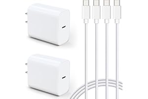 MITESBONY 20W USB C Fast Charger [MFi Certified] Compatible with iPhone 15/15 Plus/ 15 Pro/ 15 Pro Max/iPad Pro, 2Pack PD Type C Charger Blocks with 6FT USB C to C Cables (White)