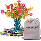 AMOSTING Building Blocks Educational Toys Set Plastic Building Discs STEM Toys for Preschool Kids Boys and Girls -360pcs with Storage Bag
