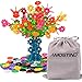 AMOSTING Building Blocks Educational Toys Set Plastic Building Discs STEM Toys for Preschool Kids Boys and Girls -360pcs with Storage Bag