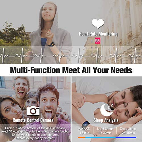 Smart Watch, Smartwatch for Android Phones, Waterproof Fitness Watch with Heart Rate Sleep Monitor Sport Fitness Activity Tracker Watch with Pedometer Calorie Compatible for Samsung iOS Women Men