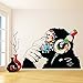 (79'' X 55'') Banksy Vinyl Wall Decal Monkey with Headphones/Colorful Chimp Listening to Music Earphones/Street Art Graffiti Sticker