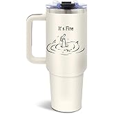 DUUV Motivational Gifts for Women Men, Funny Saying Tumbler 40 Oz with Handle Lid and Straws, Funny Coworker Gifts for Work Office, Inspirational Gift for Birthday Christmas, 1PCS