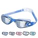 Unisex Adult Swimming Goggles For Men And Women, Anti-fog, UV-Protection, Watertight, Wide Large Frame and Mirrored Lens Youth Swim Goggles
