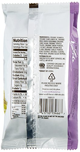 Wickedly Prime Organic Roasted Seaweed Snacks, Maui Onion Flavored, 0.17 Ounce (Pack of 24)