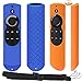 [2 Pack] Silicone Anti-Slip Remote Cover Case Compatible with Fire TV with 4K Alexa Voice Remote (2017 Edition) (2nd Gen) / Fire TV Stick Alexa Voice Remote 5.9inch (Blue + Orange)