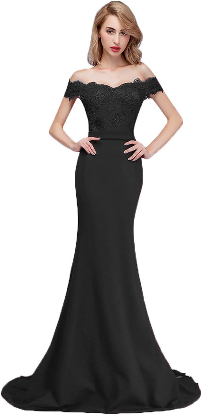 honey qiao Off The Shoulder Mermaid Bridesmaid Dresses Long Lace Prom Party Gowns