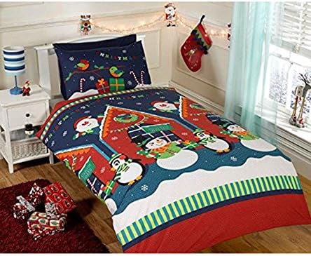 Generic Xmas Duvet Cover Single/US Twin Size Santa's Grotto & Christmas Fun Small Foil Stickers