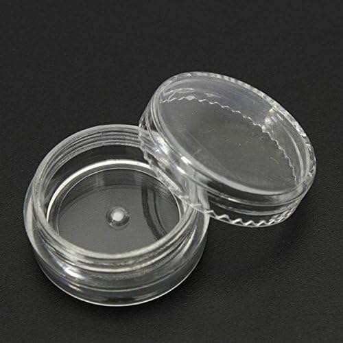BlueMoo 50PCS Plastic Round Mini Empty Storage Case Box or Nail Art Gems Rhinestone Powder